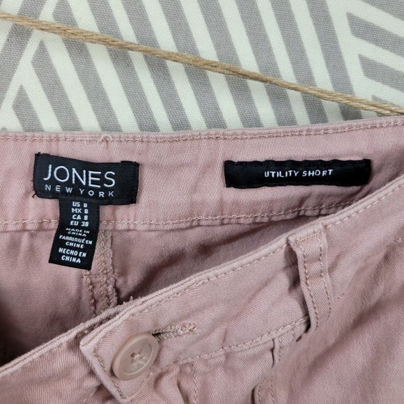 Jones New York Stretch Jean Utility Shorts Rose Mauve Pink Sz 8 - Picture 4 of 4